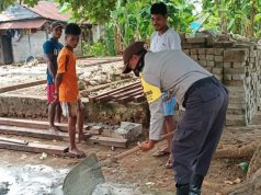 Bhabinkamtibmas Rumah Salut dalam giat sambang sosialisasi New Normal