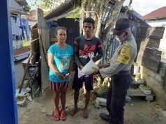 Melalui Peringatan HUT Bhayangkara ke-74, Bhabinkamtibmas Ritabel giat baksos Kepada masyarakat