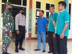 Bhabinkamtibmas Wowonda dan Babinsa bersama Kepala BPD Kordinasikan Rencana Kegiatan Pilkades di Kantor Camat.