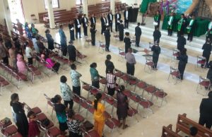 Kapolsek Selaru Polres MTB hadir sekaligus Pimpim Giat Pengamanan Ibadah pada Gereja Imanuel Adaut