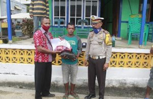 Sat Lantas Polres MTB Giat Baksos di Desa Olilit Timur menyongsong hari Bhayangkara ke – 74