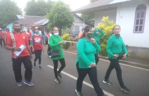 Sambut hari Bhayangkara ke – 74, Polsek Selaru bersama Forum Koordinasi Kecamatan gelar Olahraga bersama dan Sosialisasi New Normal Life