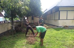 Polsek Tanimbar Selatan giat pembuatan Taman di Mako Polsek