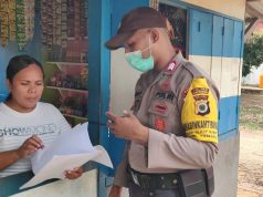 Bhabinkamtibmas Desa Olilit Barat Sosialisasi New Normal