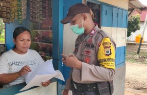 Bhabinkamtibmas Desa Olilit Barat Sosialisasi New Normal