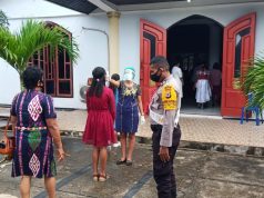 Ibadah Minggu Jam Kedua Pada Gereja Ratu Rosario Suci Olilit Timur Diperketat Protokol Kesehatan Cegah Covid 19