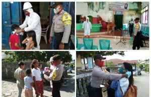 Bhabinkamtibmas Desa Ritabel Bersama Pemdes Melaksanakan Penyemprotan Disinfektan Pada Tempat Ibadah