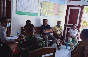 Bhabinkamtibmas dan Babinsa Lauran Laksanakan Rapat Koordinasi Bersama Pemdes dan Pegawai Kantor Pertanahan terkait PTSL
