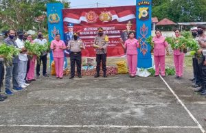 Kapolres MTB Pimpin Giat Bhakti Sosial dan Panen Raya hasil Kebun Polres MTB