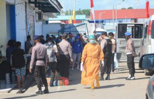 Pelaku Perjalanan KM. Sanus 34 dan KM. Inti Mulia mendapatkan Pengamanan personil Polres MTB di bawah Pimpinan Waka Polres