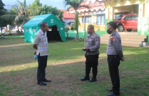 Waka Polres MTB didampingi Kabag Ops berkoordinasi dengan Kadis Kesehatan Tanimbar sekaligus Pengecekan Lokasi Karantina