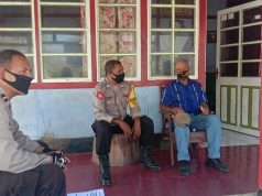 Bhabinkamtibmas Bersama Kapolsek Wertamrian Laksanakan Giat Sambang Pembuatan Video Himbauan Pencegahan Covid-19