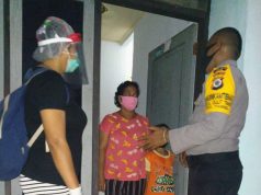 Bhabinkamtibmas Oltim bersama Ka Pustu Desa Oltim Giat Kunjungan Cek Peserta Karantina Mandiri