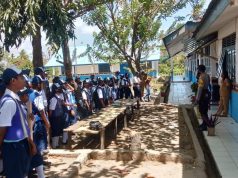 Bhabinkamtibmas Sosialisasikan Pemberlakuan Protokol Kesehatan Covid-19 Kepada Para Siswa