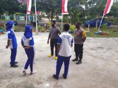 Bhabinkamtibmas Kelurahan Saumlaki Laksanakan Latihan Paskibra Pengibaran Bendera Merah Putih