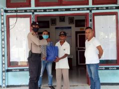 Bhabinkamtibmas Lauran Laksanakan Giat Penyaluran Bansos Dalam Rangka Hut Polwan Ke-72