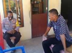 Bhabinkamtibmas Lingat Sambangi Kasie Pemerintahan Desa Lingat Bapak Y. Lololuan