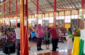 Bhabinkamtibmas Lorulun Amankan Kegiatan Ibadah Misa dan Giat Mimbar Kamtibmas Kapolres MTB