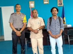 Bhabinkamtibmas Tutukembong bersama Sekdes berkordinasi batas wilayah Desa