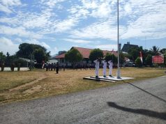 Bhabinkamtibmas Ritabel Ikuti Upacara Pengibaran Bendera Merah Putih Peringati HUT RI ke-75 Tahun 2020