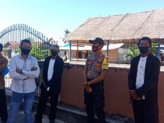 Giat Ibadah Minggu Jam ke-II Jemaat Waturu mendapatkan Pengamanan Bhabinkamtibmas