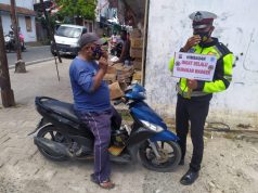 Giat Penjagaan Pos Lalu Lintas di Kota Saumlaki oleh Personil Sat Lantas Polres Kep. Tanimbar