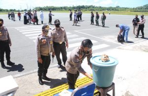 Tim Verifikasi Polda Maluku dijemput Kapolres Kepulauan Tanimbar didampingi Waka Polres bersama Perwira Polres