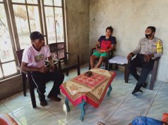 Bhabinkamtibmas Lauran Laksanakan giat DDS dan Edukasi himbauan Protokol Kesehatan Covid-19