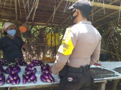 Sambangi Ibu Pascalin Laritembun, Bhabinkamtibmas Kabiarat Sampaikan Arahan Edukasi, Sosialisasi dan Himbauan Protokol Kesehatan Covid-19 dan AKB