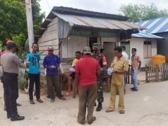 Bhabinkamtibmas dan Babinsa Lermatang Laksanakan Giat Perimbangan Operasi Yustisi Pendisiplinan Protokol kesehatan pencegahan dan penularan Covid-19