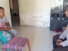 Bhabinkamtibmas Lingat Sampaikan Protokol Kesehatan Pencegahan Covid-19 Kepada Ketua RT.08 Desa Binaan