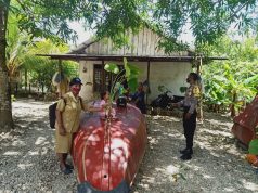 Bhabinkamtibmas Lauran giat Patroli dalam rangka Perimbangan Operasi Yustisi pendisiplinan Protokol kesehatan pencegahan dan penularan Covid-19