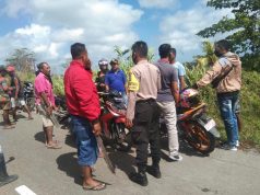 Sambangi Warga Desa Binaan, Bhabinkamtibmas Sangliat Krawain Sampaikan Binluh AKB