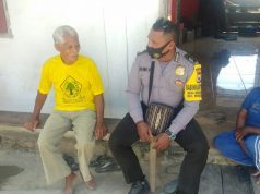 Bhabinkamtibmas Wermatang DDS Keluarga Bapak Siprit Yakitduan dan Sampaikan Ops Yustisi Protokol Kesehatan Covid-19