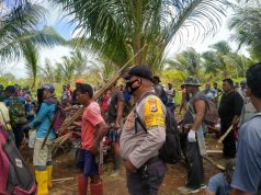 Bhabinkamtibmas Bomaki Amankan Warga Desa Yang Lakukan Perentasan Lahan