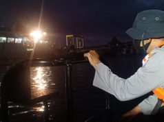 Personil KP3 Polsek Tansel Giat PAM Penumpang Karantina KM. Sanus 34