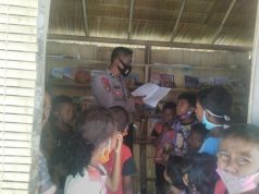 Bhabinkamtibmas Amdasa Laksanakan Program Belajar Bagi Anak, dan Himbau untuk Protokol Kesehatan.