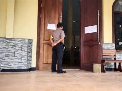 Misa pada Gereja St. Mathias Saumlaki mendapatkan Pengamanan Bhabinkamtibmas Kelurahan Saumlaki