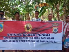 Bhabinkamtibmas Lelingluan Giat Sosialisasi Saber Pungli
