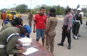 Kasat Samapta Polres Kep. Tanimbar Pimpin Giat Ops Yustisi rutin gabungan personil TNI/Polri dan Satpol. PP.