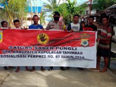Bhabinkamtibmas Molu Maru Giat Sosialisasi Saber Pungli
