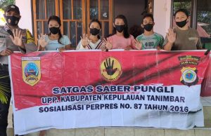 Bhabinkamtibmas Olilit Barat Laksanakan Giat Sosialisasi Perpres Nomor 87 Tahun 2016 tentang Satgas Saber Pungli Kepada Pemuda-Pemudi Desa