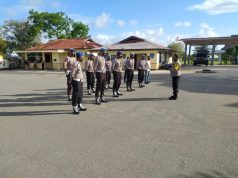 Waka Polres Kep. Tanimbar Pimpin Giat Briving dalam apel fungsi personil Propam