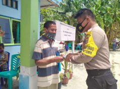 Bhabinkamtibmas Sangliat Krawain Amankan Giat Pembagian BLT DD Tahap I Bulan Mei Tahun 2020 Bagi Warga Desa Yang Berhak Menerima