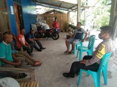 Giat Edukasi dan himbauan 4M Bhabinkamtibmas Sangliat Krawain