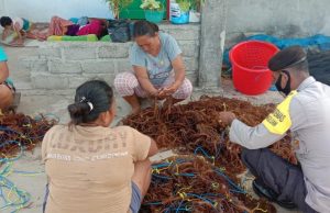 Bhabinkamtibmas Lelingluan Sambangi Ibu-Ibu di Desa, dan Sampaikan Arahan Edukasi, Sosialisasi dan Pendisiplinan Protokol Kesehatan Covid-19 Adaptasi Kebiasaan Baru