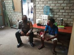 Sambangi Bapak Toni Ranyabar, Bhabinkamtibmas Desa Persiapan Ilngei Barat Sampaikan Pesan 4M