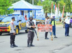Kabag Ops Polres Kep. Tanimbar dampingi Sekretaris Satpol PP. Kep. Tanimbar Pimpin Ops Yustisi rutin