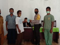 Bhabinkamtibmas Matakus Amankan Rapat dan Pembagian BLT Triwulan II