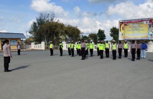 Kabag Ops Polres Kep. Tanimbar Pimpin Apel pagi personil yang terlibat Operasi Kepolisian tahun 2020